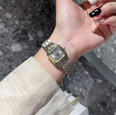 Cartier 316L Steel Imported Quartz Movement 27*37/22*30MM Gold/Rose Gold Bracelet Lady Watch